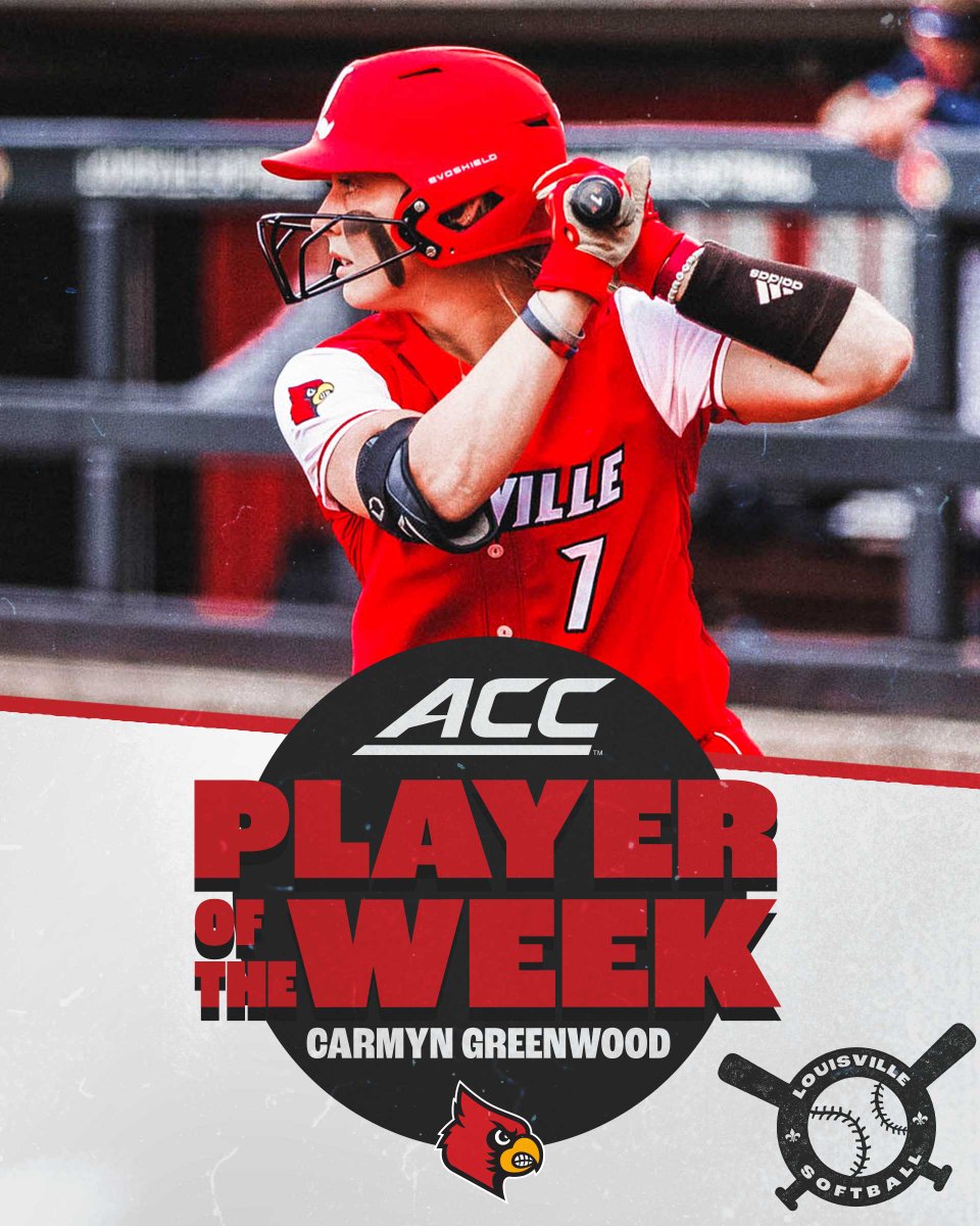 LouisvilleSB's tweet photo. Things we love to see...

@CarmynGreenwood is your 𝗔𝗖𝗖 𝗣𝗟𝗔𝗬𝗘𝗥 𝗢𝗙 𝗧𝗛𝗘 𝗪𝗘𝗘𝗞

📰: https://t.co/AXIcvIJDIi

#GoCards https://t.co/lnc0DSMq0n
