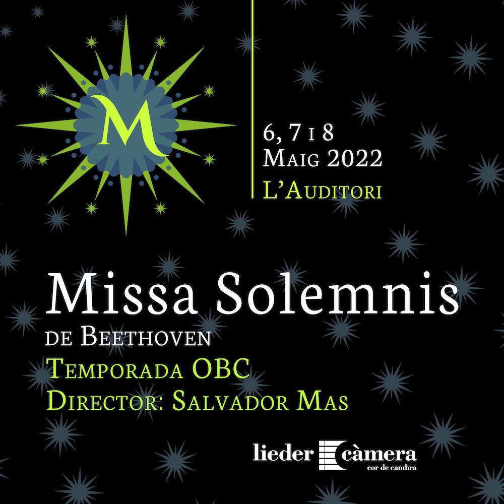 Aquest cap de setmana tanquen la nostra activitat aquesta obra colossal de Beethoven a <a href="/auditoribcn/">L'Auditori</a> 

Amb una exquisida preparació fel cor de <a href="/j_vilaicasanas/">Josep Vila i Casañas</a> 

Afortunats de poder-la cantar sota la batuta de Salvador Mas.

Amb  @CorCambra_Palau i del <a href="/cormadrigal/">Cor Madrigal</a>