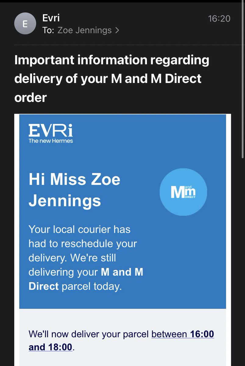 Zoe5red's tweet photo. Ah another reschedule - wasn’t expecting that. #EvRi #Hermes https://t.co/4oDj0q6Qd6