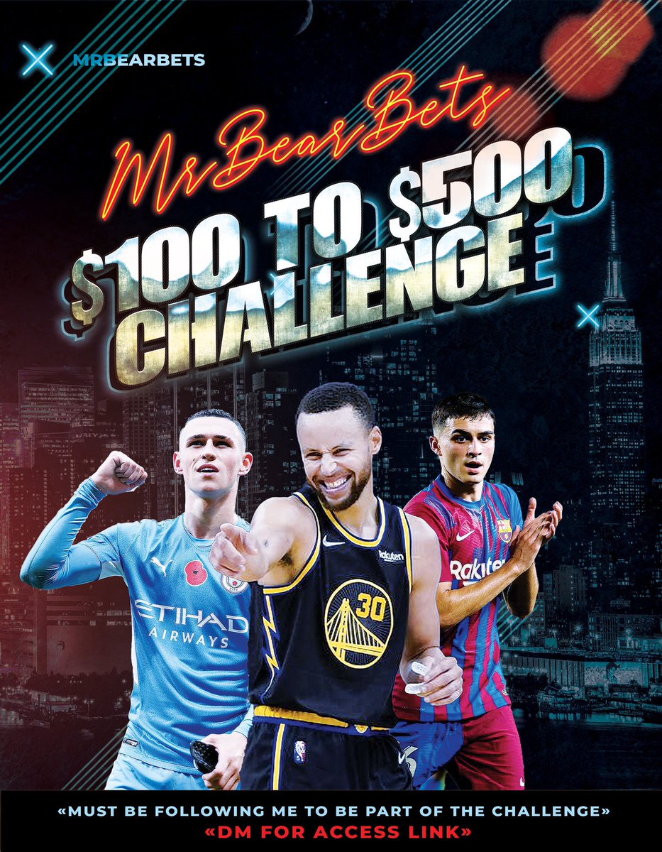 MrBearBets's tweet image. Here we go! Here is my first challenge where our goal is going to be turn $100 into $500

The only thing you have to do in order to join is LIKE+RT+FOLLOW and you will be in FOR FREE ⚠️

Once you are done DM me and I will send you the link 🔥

Starts tomorrow 05/04/22

VAMOSSS 🍿