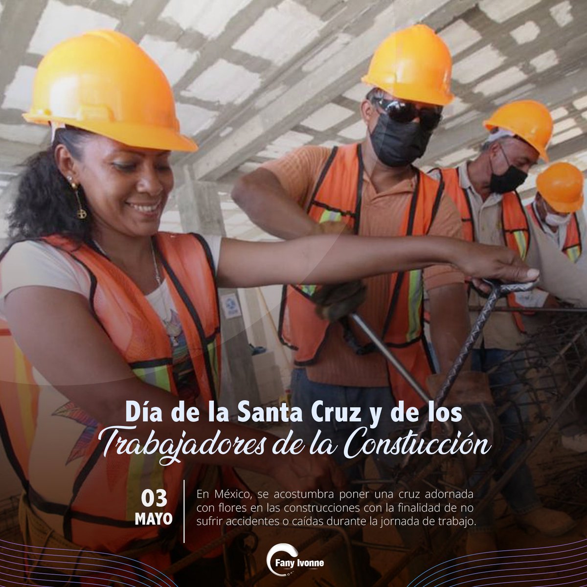 Fivonneguzman's tweet photo. Felicito con gran cariño a las y los trabajadores de la construcción, arquitectas, arquitectos, albañiles, ingenieros, ingenieras.
Gracias por su admirable trabajo y por brindarnos seguridad en nuestros hogares. 
#DiadelaSantaCruz https://t.co/NTHVawQqt9