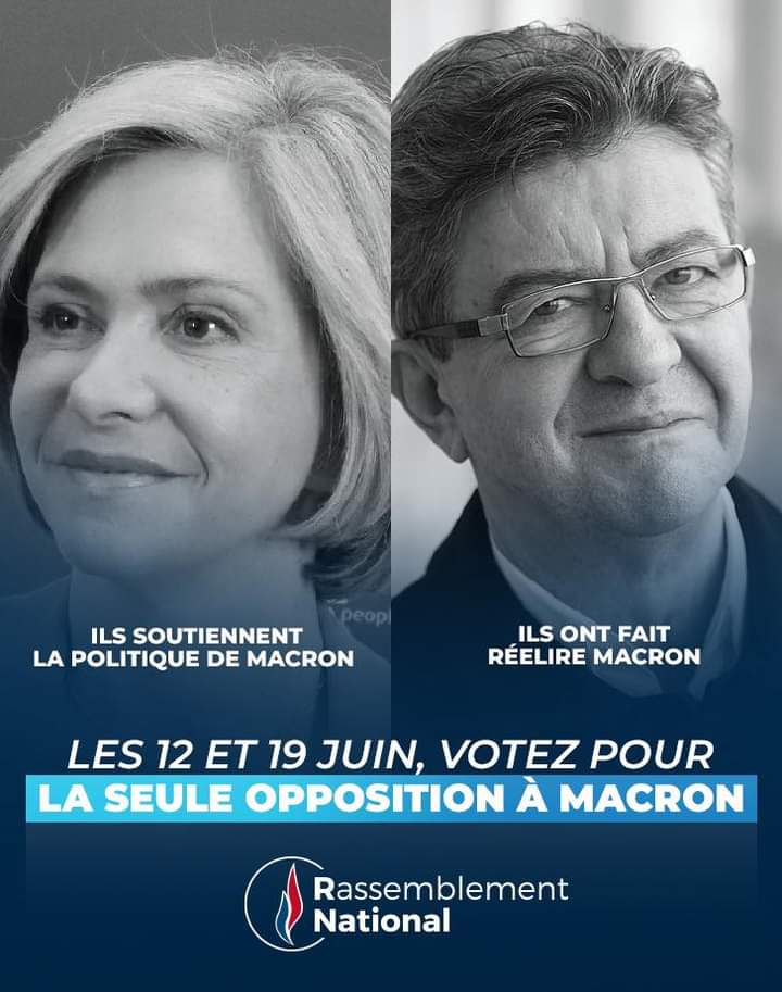 viazzi_fabien's tweet photo. 🔵Les 12 et 19 juin, votez pour la seule opposition à Macron ! 🇫🇷
Votez pour les candidats du @RNational_off @MLP_officiel @J_Bardella 
#Legislatives2022 https://t.co/7TVsbkOgxM