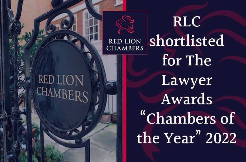 RedLionChambers's tweet photo. Chambers are delighted to announce that we have been shortlisted by @TheLawyermag 2022 Awards in the category of "Chambers of the Year"

We thank all our members, staff and colleagues for continuing to give us their support.

Read more: https://t.co/o5cwpTnI33

#LawyerAwards https://t.co/TtTi3RtaEB