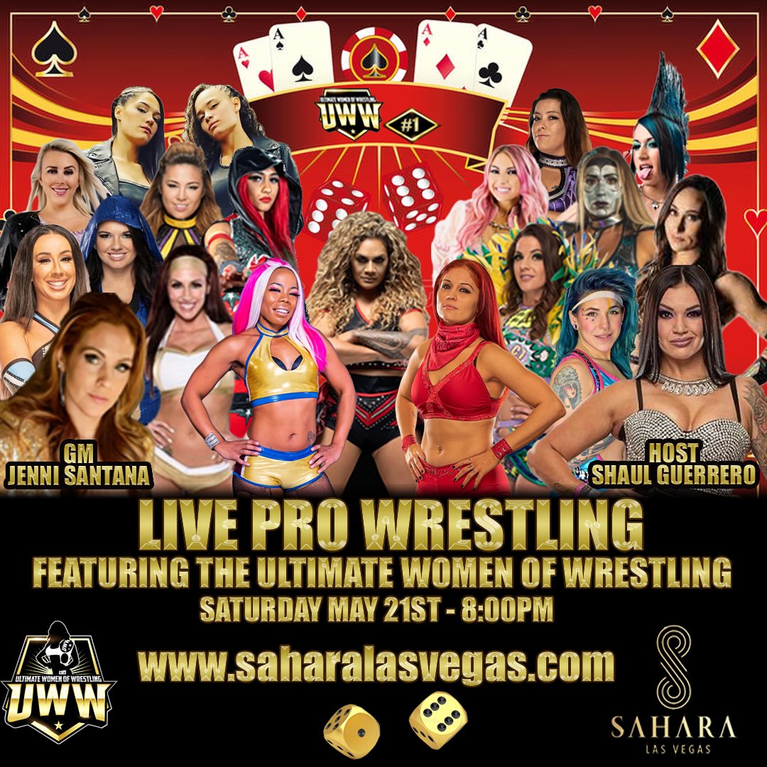 LAS VEGAS! Come Be A Part Of History! Learn more at: saharalasvegas.com 
#SAHARALasVegas #LasVegas #lasvegasstrip #WomensWrestling