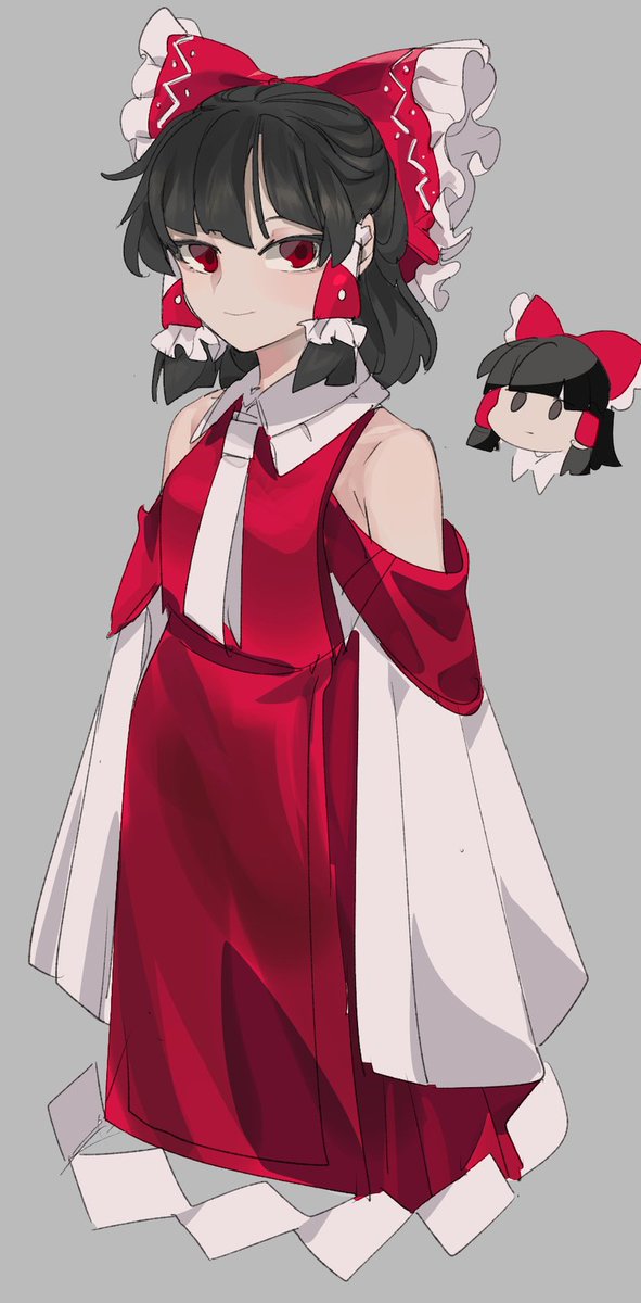 hakurei reimu 1girl bow black hair hair tubes red eyes red bow hair bow  illustration images