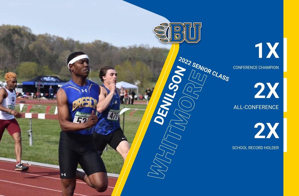 Our next senior highlight is Denilson Whitmore!

Denilson has competed for the Brescia track &amp; field team for the past two years.

Congrats on graduating and we wish you well in the future, Denilson!