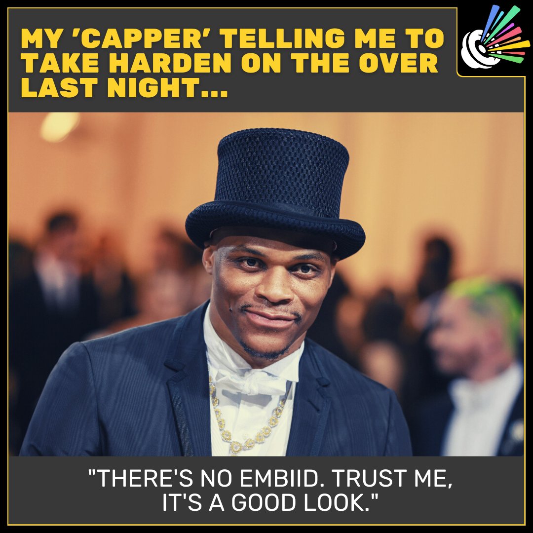 Westbrook just makes it too easy 😂 ... but also, I'm done betting on James Harden.