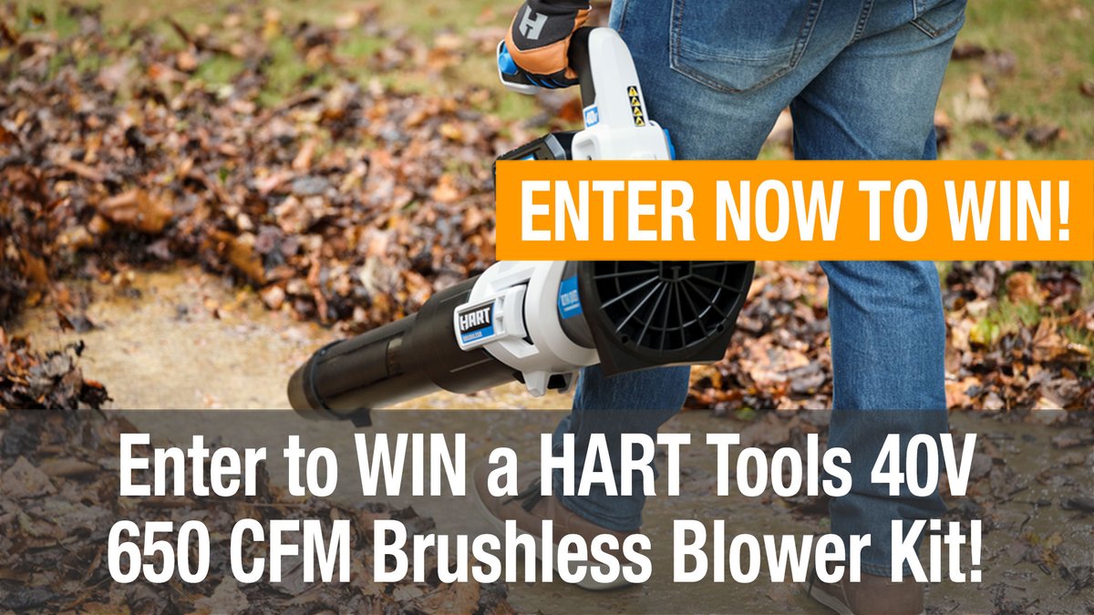 OpeReviews's tweet photo. Enter our latest #giveaway! Win a @harttoolsusa
40V brushless 650CFM #leafblower. Multiple ways to enter. https://t.co/JKI2VBA1ZE
#tools #harttools #doitwithhart #toolsofthetrade #landscaping #DIY #hart #ptrhar22 https://t.co/P7E1ogixRi