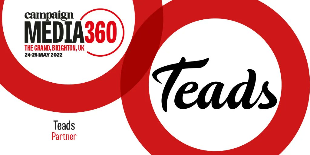<a href="/Campaignmag/">Campaign</a> is proud to announce <a href="/Teads/">Teads</a> as one of #Media360's event partners. Find out more: buff.ly/35Fb8Oa