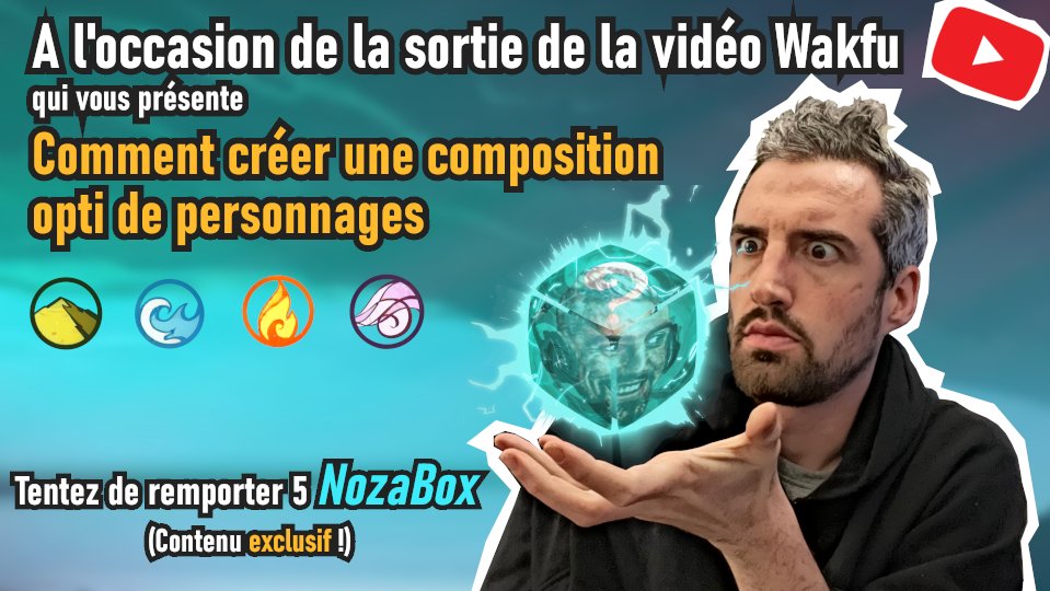 Nozadah's tweet photo. 📌🎁 Nouvelle vidéo sur @Wakfu_FR Dispo ! Probablement celle qui vous servira le plus jusqu'à aujourd'hui si vous comptiez commencer ou recommencer l'aventure ! A l'occasion un petit giveaway de 5 NOZABOX est dispo avec un follow et un rt ! 👉👉👉 https://t.co/SVhpawIRm4 https://t.co/tfN2plE9xf