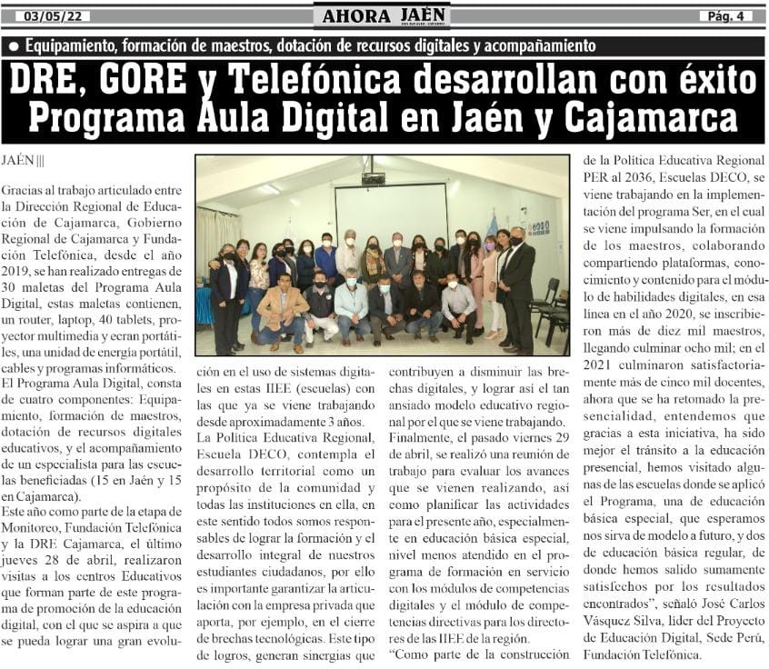 MesiasGuevara's tweet photo. Con @EspacioFTef desarrollamos aulas digitales. Buscamos consolidar el uso de las TICs en la educación de nuestra región.@MovistarPeru @mchocobar @coyotegris @Techtulia @PeruPaisDigital @MineduPeru @CesarVilchez @mameri9 @carlosmontes1 @el_BID @UEenPeru @BancoMundial @USAIDPeru https://t.co/e18gIgay2Q
