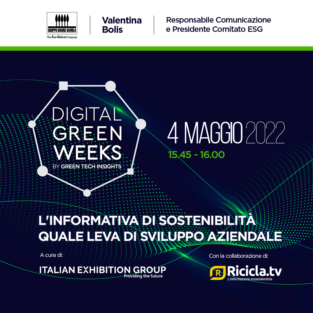 GruppoSaviola's tweet photo. Nell’ambito della #DigitalGreenWeek di @Ecomondo #GruppoSaviola partecipa domani 4 maggio alle 15 al webinar "L'informativa di sostenibilità quale leva di sviluppo aziendale" organizzato con @TvRicicla e @IEGexpo
Per iscrizioni > https://t.co/OZio17NxOP #TheEcoEthicalCompany https://t.co/XMNrZaRsw6