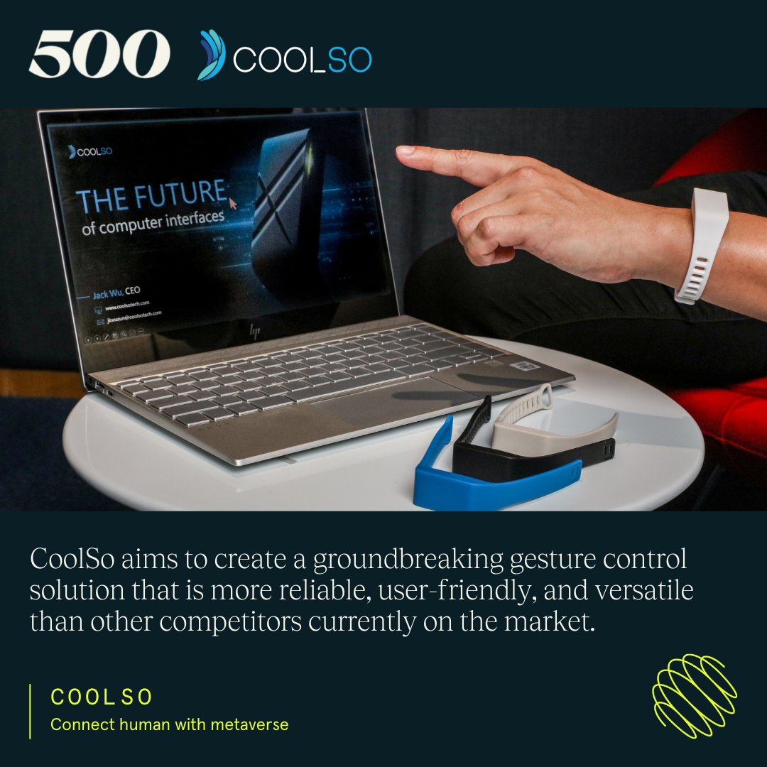500GlobalVC's tweet photo. Meet CoolSo, a company focusing on AR and VR applications. @SCoolSo created a wristband that measures individual muscle activity to recognize gestures and strength levels. #500flagshipaccelerator #500portfoliocompany

Learn more: https://t.co/hAQyRZ0Lvn https://t.co/reu2orahMo