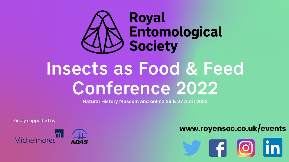 RoyEntSoc's tweet photo. Enjoy the #InsectsAsFoodAndFeed #event?
Read more about our Special Interest Group & find the #recording of our Keynote speaker, Arnold van Huis' #presentation.
https://t.co/kBMTpuXqaD
#InsectProtein #Entomology #Education #Research #InsectRearing #InsectSentience #RESfuture https://t.co/skIxWZJuMv
