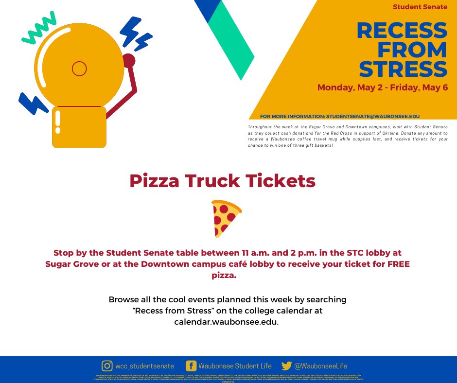 Stop by Student Senate's table TODAY between 11 a.m. and 2 p.m. for a ticket to receive FREE pizza. Student Senate will be in the STC Lobby at the Sugar Grove campus and the Downtown campus café lobby. 🍕🧑‍⚖️