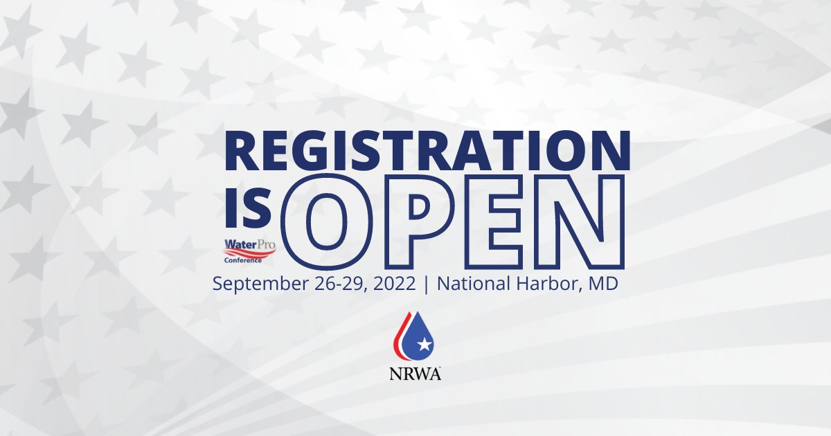NRWA's tweet photo. Did you hear? Registration for #WaterPro22 is officially OPEN!
Register now 👉 https://t.co/YjjRlxLhFV https://t.co/D6DdgXlTW6