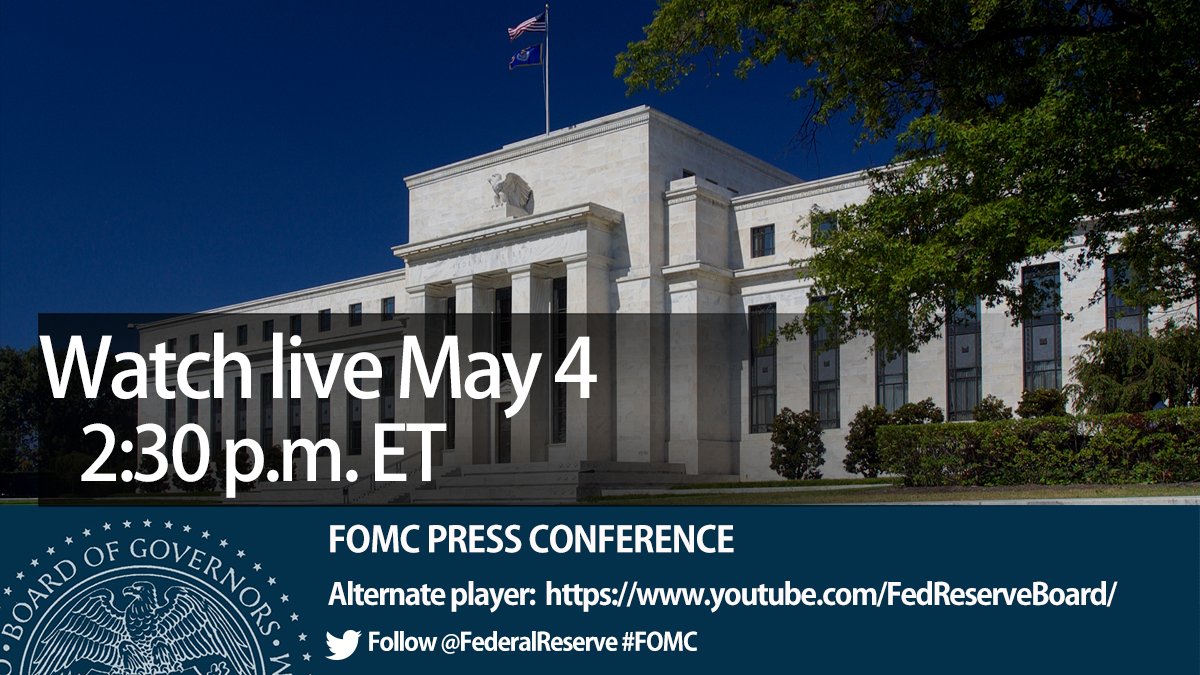 federalreserve's tweet image. Tomorrow at 2:30 p.m. ET: Chair Powell hosts live #FOMC press conference: federalreserve.gov