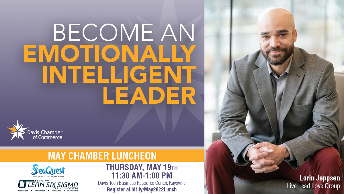 Davis Chamber (@davischamberut) on Twitter photo What does it mean to be an emotionally intelligent leader? Find out at our May Chamber Luncheon on Thur., 5/19, 11:30 am - 1 pm at the Business Resource Center on the <a href="/davistechcolleg/">Davis Tech</a> campus. Details at bit.ly/May2022Lunch.
#UtahBusiness #UtahEvents #Utah #LeadershipSkills What does it mean to be an emotionally intelligent leader? Find out at our May Chamber Luncheon on Thur., 5/19, 11:30 am - 1 pm at the Business Resource Center on the <a href="/davistechcolleg/">Davis Tech</a> campus. Details at bit.ly/May2022Lunch.
#UtahBusiness #UtahEvents #Utah #LeadershipSkills