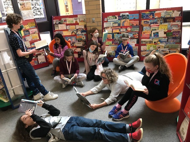 dr_macgillivray's tweet photo. Ever wonder what the Battle of the Books Clarington Champions do in their spare time? They wear their medals, celebrate, and study for next year of course! So proud of this crew! #GoMACCats #WeAreKPR https://t.co/1RVby3NzFK