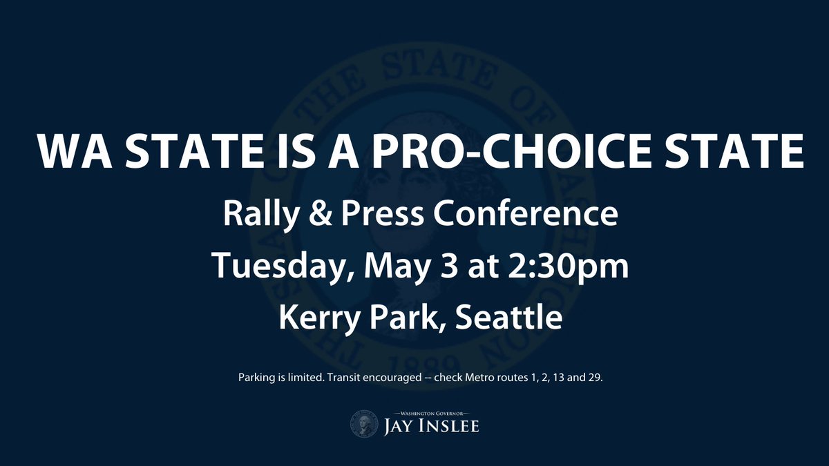 In opposition to the unconscionable intent to overturn #RoeVWade, a pro-choice rally & press conference will be held today at 2:30pm, Kerry Park in Seattle. With other elected leaders, we will raise our voices to fight for patient's rights to abortion & reproductive healthcare.