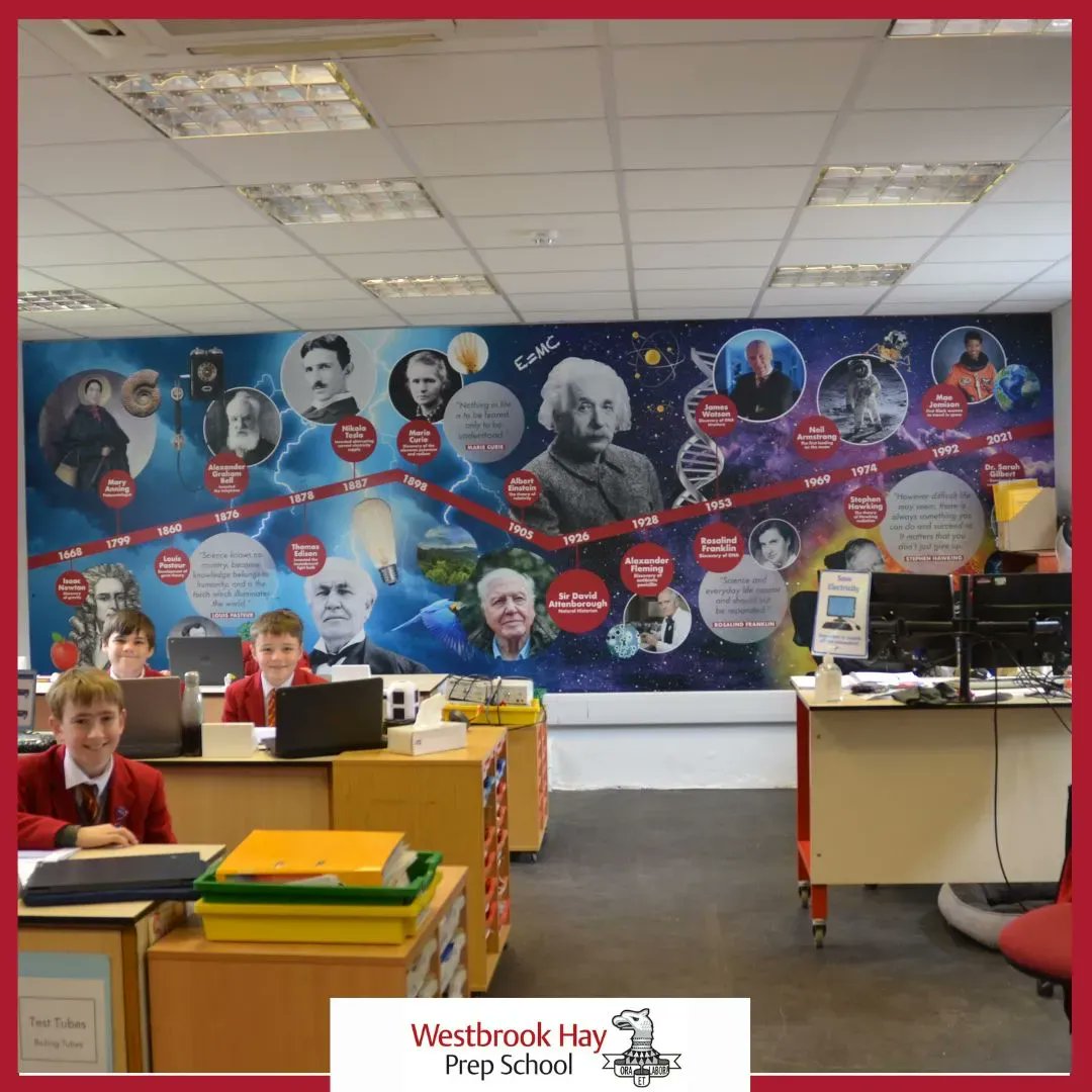 After weeks of incredible hard work by our maintenance team our children enjoyed their new science laboratory for the first time today. The new mural pays tribute to science achievements over time and we hope will be inspirational for our children for years to come.