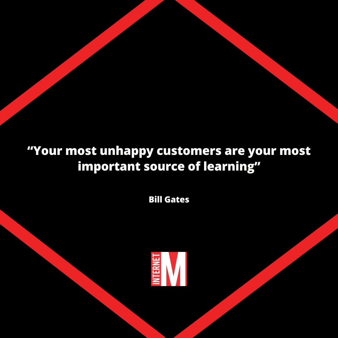 internetmogul_'s tweet photo. Unhappy #customers can teach you a lot about how you’re doing and can actually help you improve your services. 

Listen to your customers! 🤝 https://t.co/KUXjiEXYnW