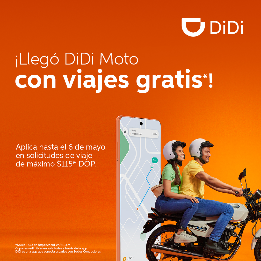 ¿Quieres descubrir #SantoDomingo con una nueva opción de movilidad? #DiDiMoto empieza a funcionar hoy y trae viajes gratis hasta el viernes para que hagas lo que quieras en minutos. 

Conéctate con un Socio Conductor de Moto y haz un home run a los tapones.

#NuevoLanzamiento