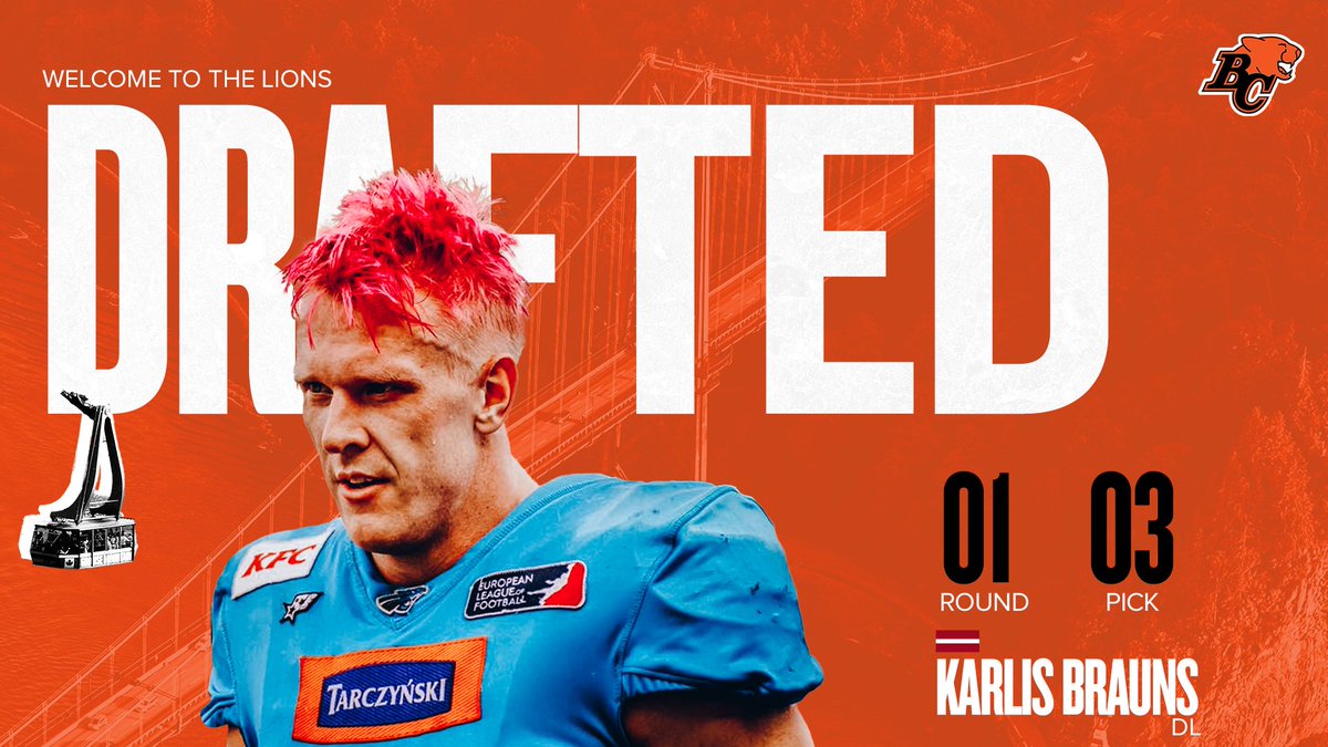 Welcome to the den, Karlis Brauns! 

We have selected the Latvian defensive lineman 3rd overall in this morning's Global Draft 🇱🇻

#GlobalDraft #RoarLikeNeverBefore