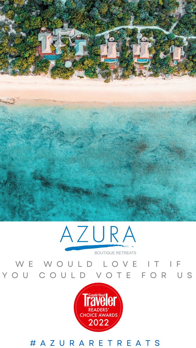 Azura Benguerra Island has been nominated for

- Peri Peri Beach Club - best beach club in the world.
- Azura Benguerra - Best island hotel / resort in the world
- Azura Presidential Villa - Best Resort Villa in the world

Please visit cntraveler.com/RCA/VOTE and vote for us.