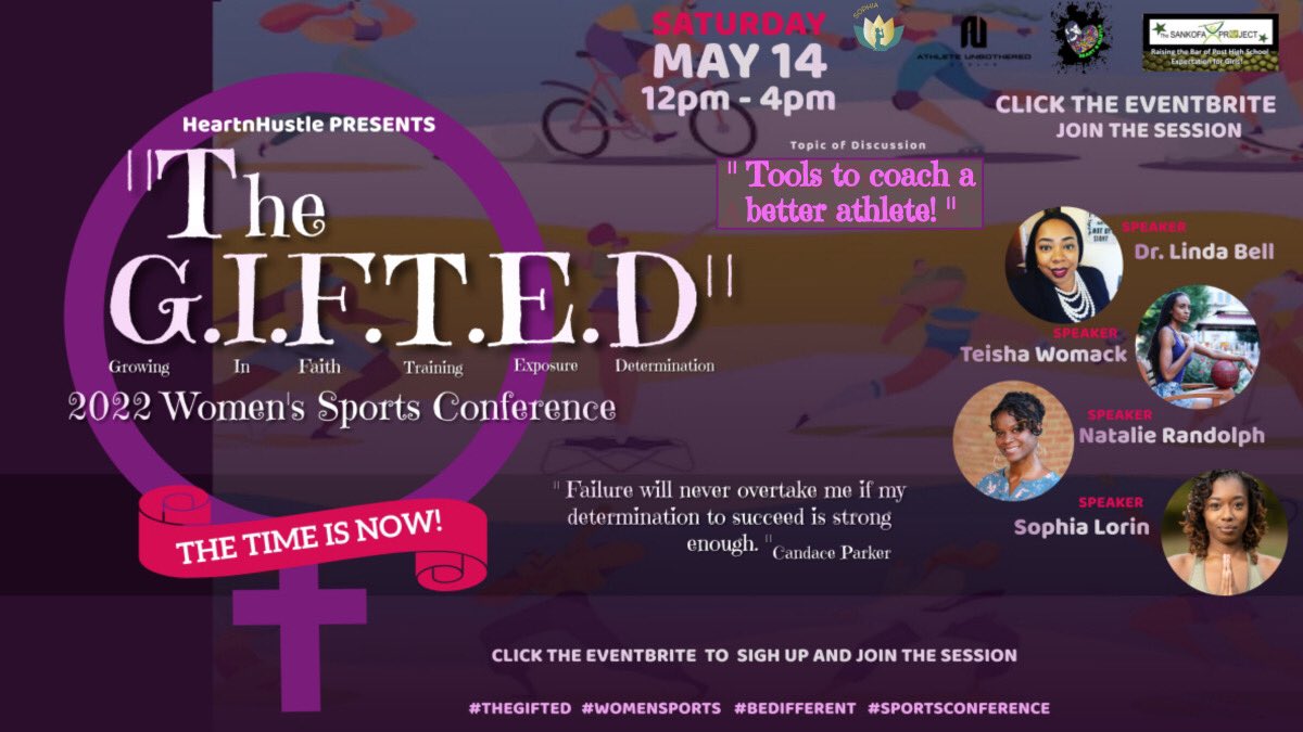 SAVE THE DATE: May 14, 2022 for the Inaugural Women’s Sports Conference presented by #HeartnHustle.

This virtual event is FREE in celebration of the 50th Anniversary of the 1972 passage of #TitleIX … Use the link below to register!
#SeeYouAtTheTable

lnkd.in/daHF3DM7