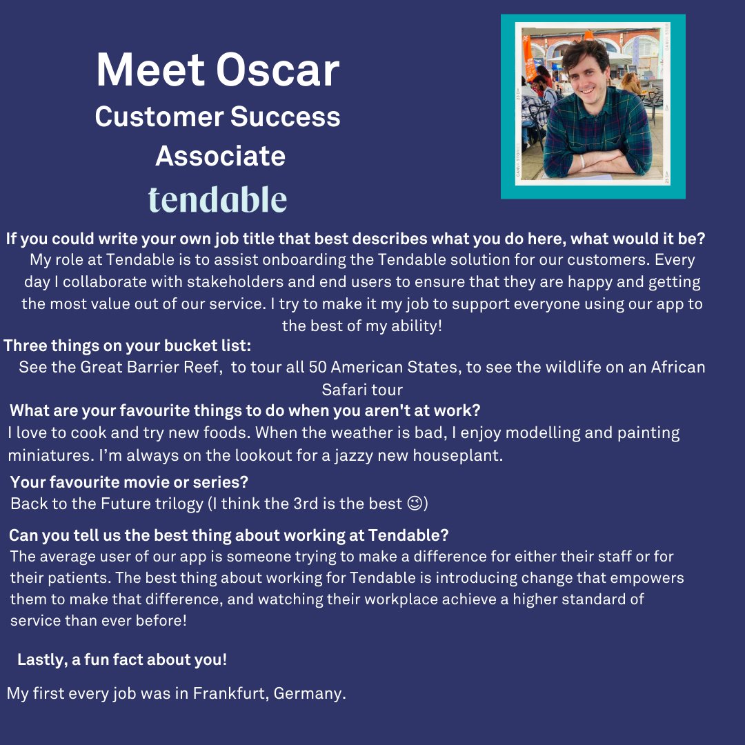 WeAreTendable's tweet photo. Yep, it's that time of the week already... It's #TeamTendable Tuesday! Say hello to our fabulous Oscar. https://t.co/m7aMtThNtQ