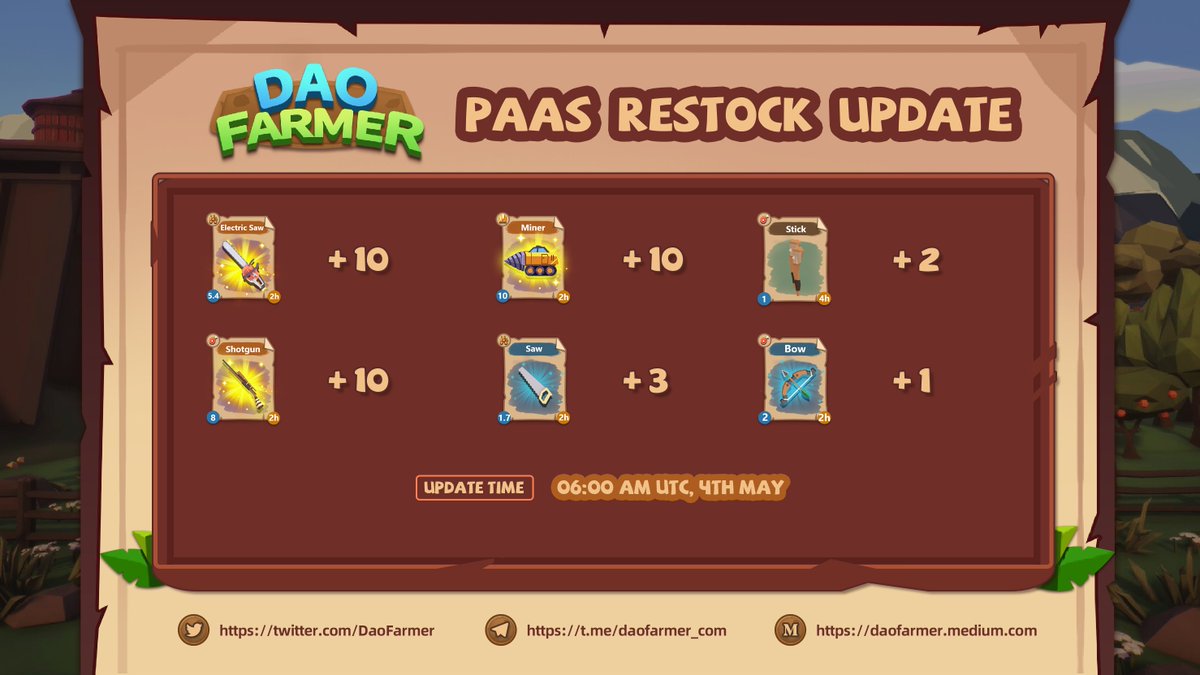 🔥PaaS Strategic-assisted Restock Update🔥
 #PaaS will restock to provide strong vault support for long-term development.
⏰06:00 AM UTC, 4TH MAY 
✅5% Discount
✅Purchase from PaaS and smithy tool will give a bonus($LICENSE) enough for the tool to work for 15 days.