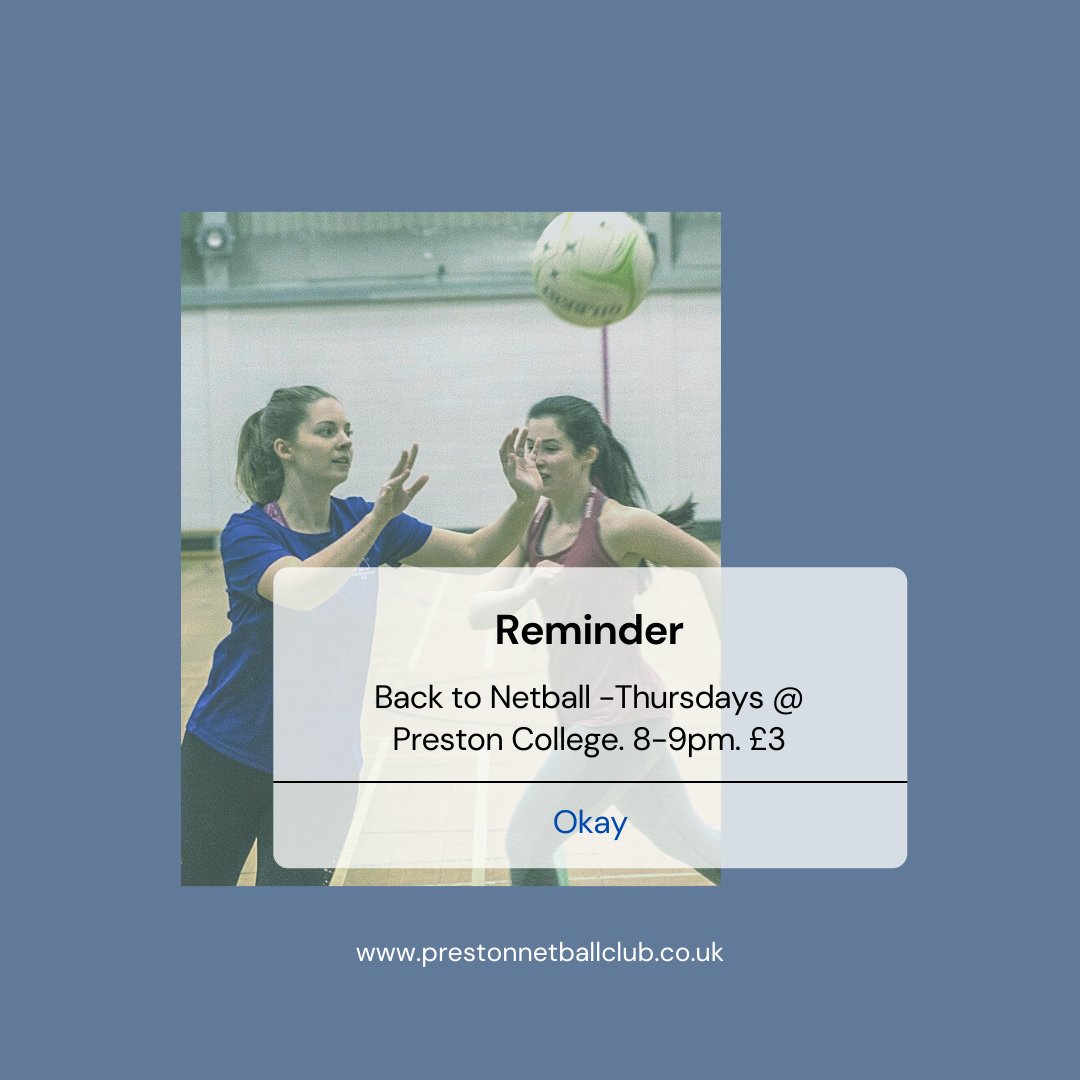 NetballPreston's tweet image. Back to Netball sessions every Thursday at Preston College 
8-9 pm 

Come along and give it ago