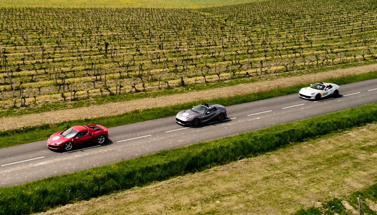 Ferrari's tweet photo. And that’s a wrap on the #TourAuto 2022! Here are a few snapshots from the Tour. After leaving Paris, it moved from Le Baule to Limoges, then went on to Bordeaux, before heading to Pau and finally finishing in Andorra. 
#DrivingFerrari #Ferrari https://t.co/JJR4NklYd3