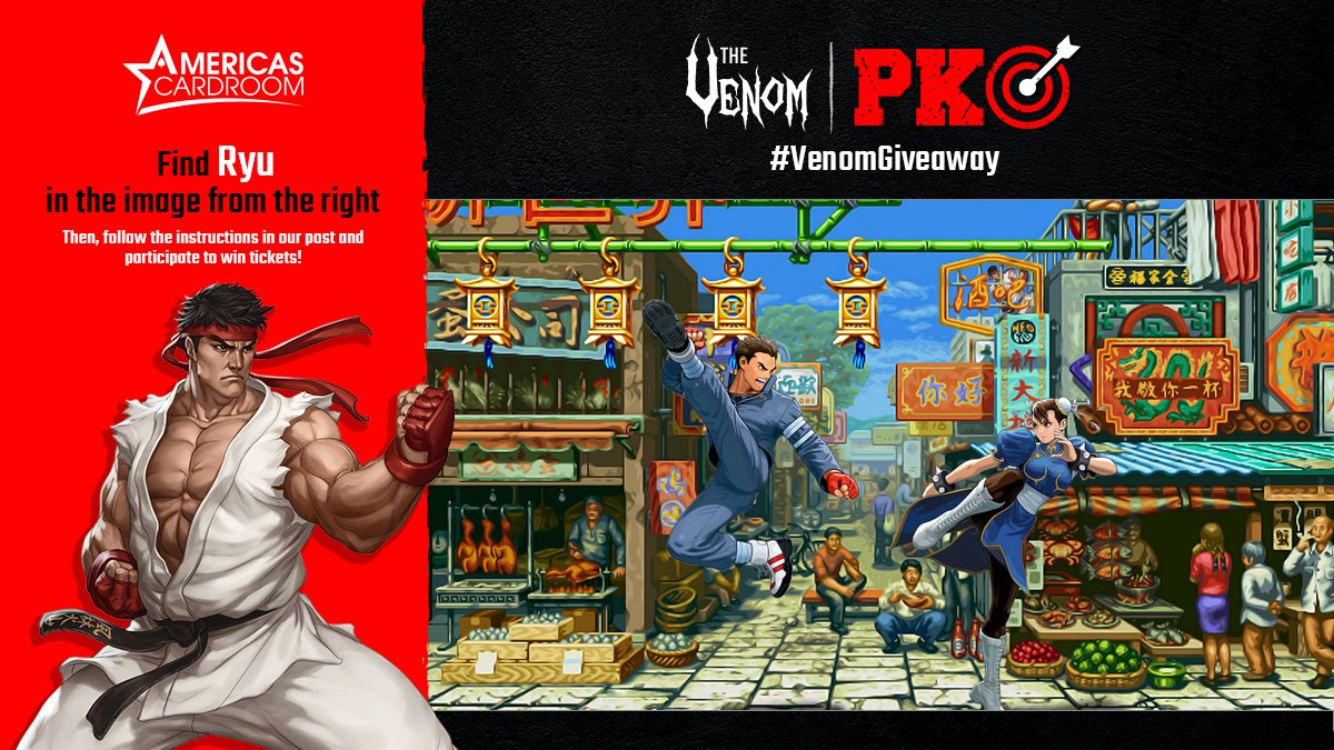 #VenomPKOContest 🕷️🥊

🎟️ Today's prize: $90 + $5 ticket

#️⃣ Today's hashtag to use: #ObiWanKenobi 💫

🔗 Link with the instructions and rules: x.com/ACR_POKER/stat…

#VenomPKOTournament #TheVenomPKO #ACR #Poker #PokerTournament #PokerLife #PokerPlayer #Raffle #Giveaway