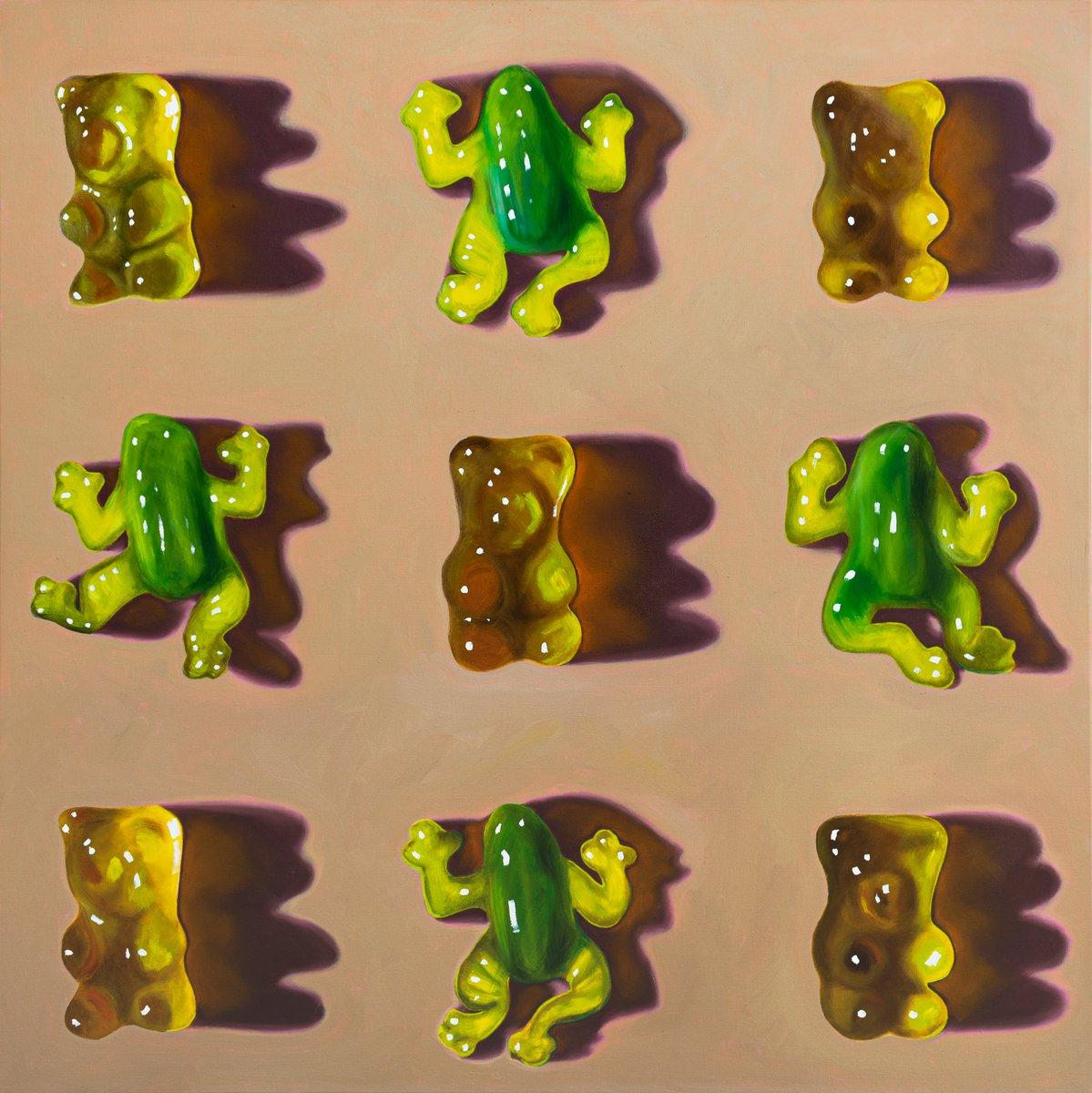 returnonart's tweet photo. 🎉 Giveaway time! ⁠🎉
Grab your chance to win one of Ian Bertolucci's captivating gummy bear paintings!⁠

All you have to do is follow our account and retweet this post. Winners will be announced on Friday.

Ian Bertolucci ⁠
Bears and Cola III, 2022⁠
Oil on Canvas ⁠ https://t.co/RD8Uz8ziwR