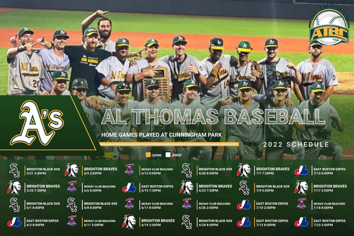 ATBC_YBL's tweet photo. The 2022 schedule has been released. Go A’s! https://t.co/SeftQCiE5c