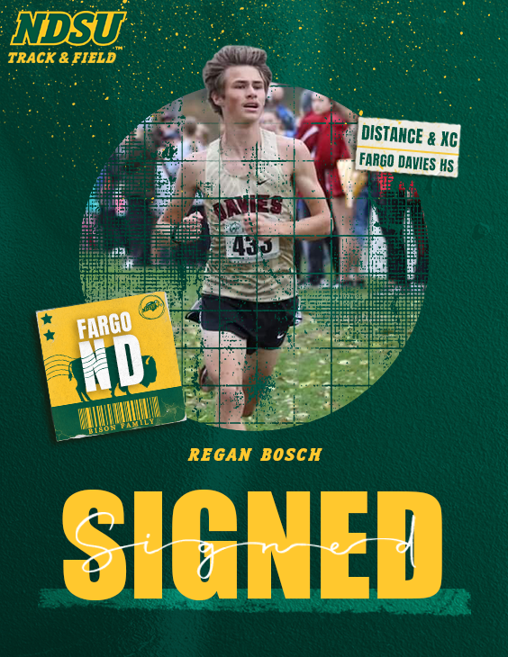 NDSUTrackField's tweet photo. Welcome to the Bison, Regan Bosch!

🦬 Distance &amp; Cross Country
🦬 Fargo Davies HS https://t.co/E1AoHlE3Lj