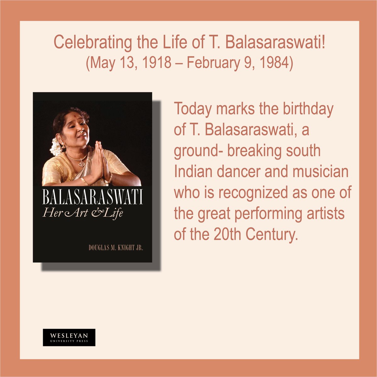 test Twitter Media - Today marks the birthday of T. Balasaraswati, ground-breaking dancer and musician recognized as one of the great performing artists of the 20th Century. 
#WomenInArts #SouthIndia #Dance #Biography #bharatanatyam
Read more about her: https://t.co/0JwJ20IIfs https://t.co/NGn0nDQSek