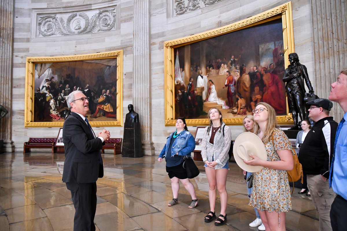 SenKevinCramer's tweet photo. I’m blessed to be a Senator from a small state where not only can I meet with many groups of students, but I can take them on an impromptu tour of our U.S. Capitol!

Hope the students from Strasburg Public School enjoyed the history lesson and the beauty of our nation's capital. https://t.co/d62iiwHXwH