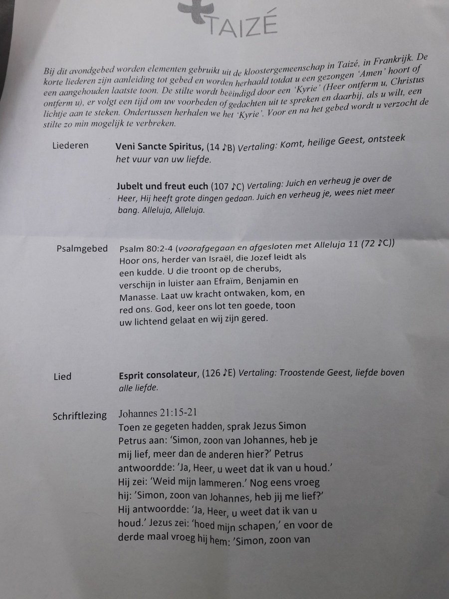 MarjaRaams's tweet photo. Verslag van de Taize dienst gisteravond,  voor de liefhebbers. 
We hebben gebeden, ( hardop, samen en ook in stilte) kaarsen aangestoken en gezongen. https://t.co/pUXBQSw5on