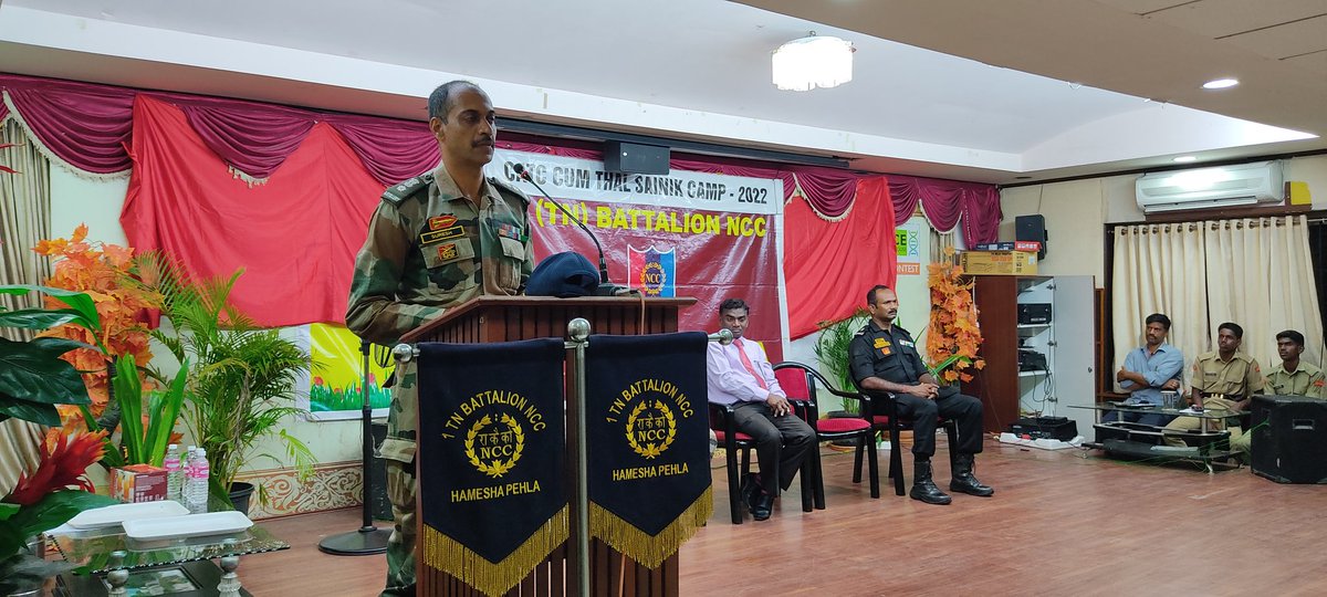 flyarul's tweet photo. Closing Address of CATC Cum TSC Selection Camp conducted at Dhanalakshmi College of Engineering By 1 (TN) Bn NCC@ delivered by CO 1 (TN) BN NCC on 03 MAY 2022 @Def_PRO_Chennai @HQ_DG_NCC @NCCDte_TNPAN @CMOTamilnadu https://t.co/3YKFA5y2Is