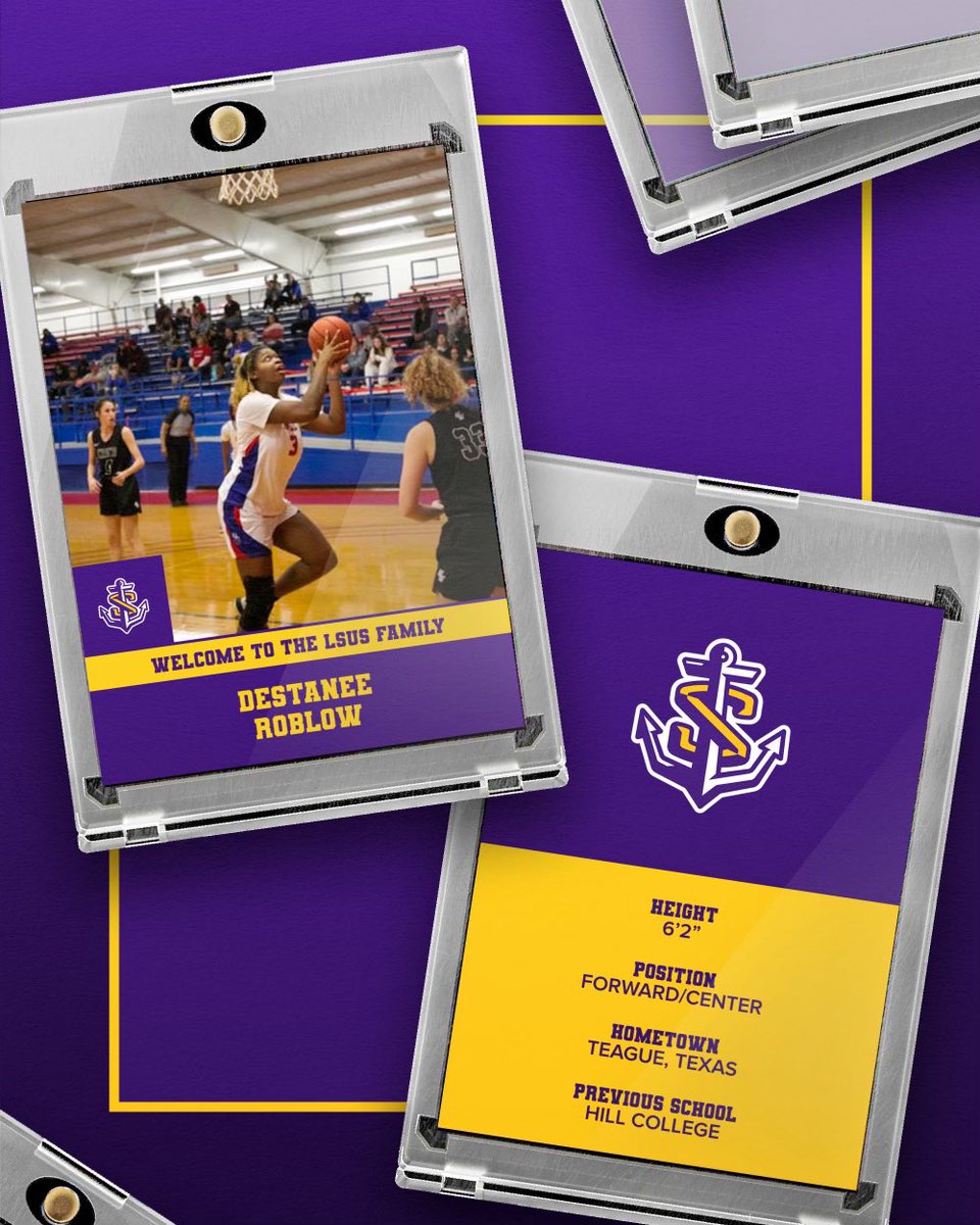 Welcome Destanee Roblow to the Pilot Family!! Destanee is a transfer forward from Hill CC where she averaged 12 points and 8 rebounds per game shooting 46% from the floor! She is a 2X All-Region player, 1st at Hill College in Points and Rebounds &amp; 3rd in Blocks!💜💛<a href="/YoooStrick/">Coach Strick</a>