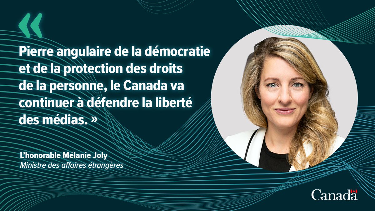 Aujourd'hui.
Demain.
Chaque jour.

Le 🇨🇦 soutient la #LibertéDeLaPresse.

En cette #JourneeDeLaLiberteDeLaPresse, nous rendons hommage au travail des journalistes & nous nous engageons à nouveau à protéger la #LibertéDesMédias à travers le 🌎avec nos #PartenairesAmisAlliés 🇬🇧.