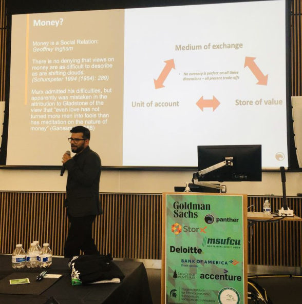 ZKPanther's tweet photo. Based, as always.😎

$ZKP's Head of Product, @saifonblock, visited
 @michiganstateu's @msu_blockchain!

Saif delivered his talk on #Privacy and #DeFi and met the University's students, who showed great interest in Panther's vision. 

Open minds are building an open web together. https://t.co/3rtx2UUi2u