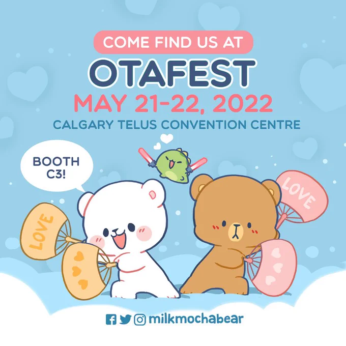 Hello Calgary!
We're excited to announce that Milk Mocha will be at our FIRST convention in Canada at #otafest booth C3! 🎉❤

We will bring some con exclusive merchs. We hope to see you guys there! 💕💕😍
---⠀⠀
#milkmochabear 