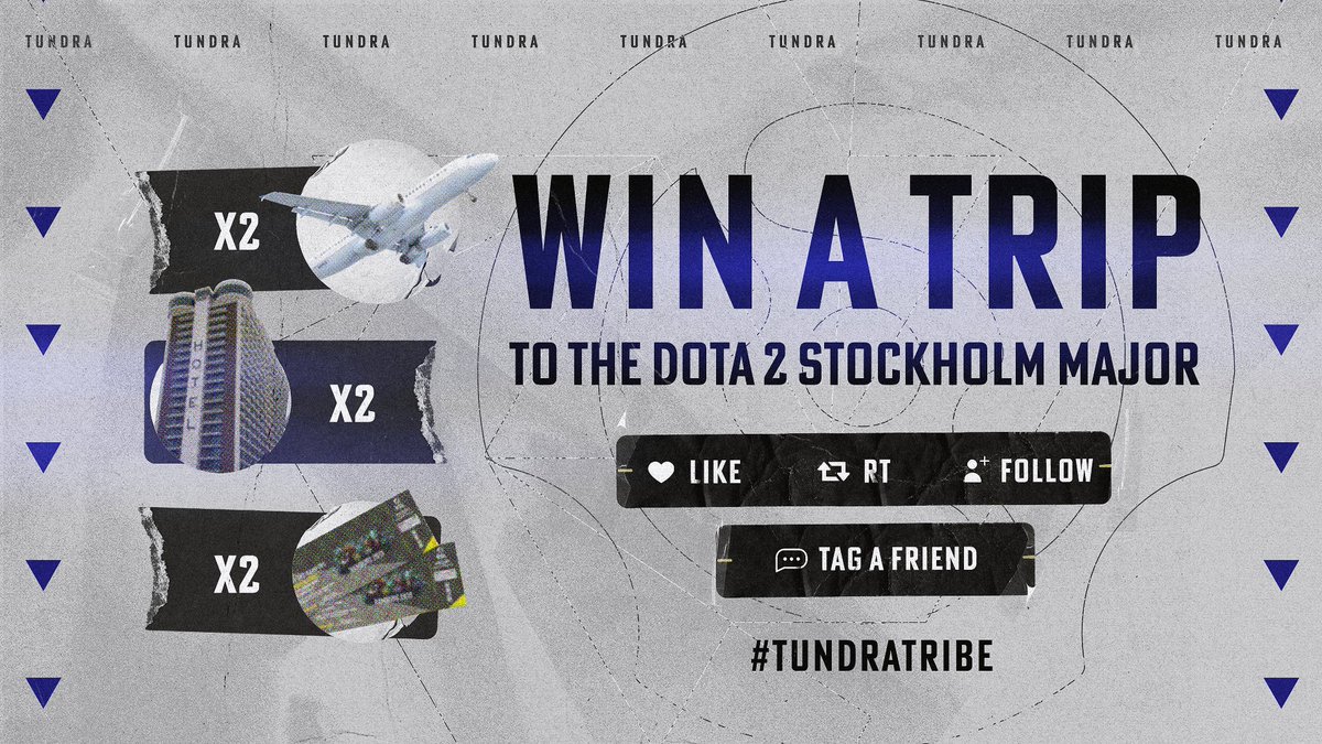 ✨ DOTA STOCKHOLM MAJOR GIVEAWAY ✨

2x flights, 2x hotel &amp; 2x PREMIUM tickets for you and a friend to watch the Major! Who could turn this down?! 😳

❤️ LIKE
🔄 RETWEET
👥 TAG a Friend

Must be following Tundra to win! 👀

Enter here 👉gleam.io/khbX3/tundras-…