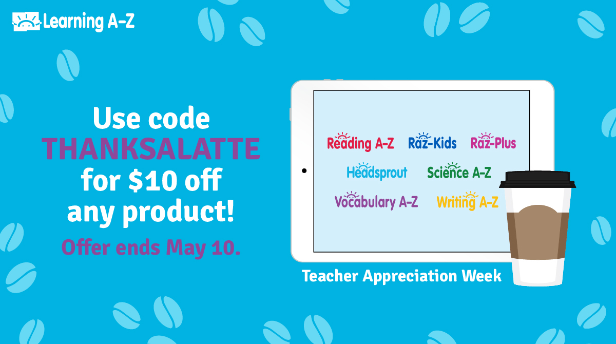 explore_k12's tweet photo. ๐ขTEACHERS! Happy #TeacherAppreciationWeek! ๐ฉโ๐ซ๐จโ๐ซ To get $10 off of a new subscription of any Learning A-Z product, use code THANKSALATTE now through May 10th. ๐ฅ๏ธ โ๏ธ #HappyTeaching
#learningatoz #teacherdiscounts #teachergiveaways #teachercodes #teacherappreciationweekdiscounts https://t.co/4LBKmlhGuT