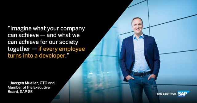lebacongaillard's tweet photo. .@SAP CTO Juergen Mueller (@JuerMueller) didn’t grow up to be a doctor or a lawyer. But, he shares, whichever career path we choose, we all work for a tech company as #LowCodeNoCode tools catapult employee innovation. ☝️ Read to learn more: https://t.co/i7td3xjndB https://t.co/X1JXMpkb6j