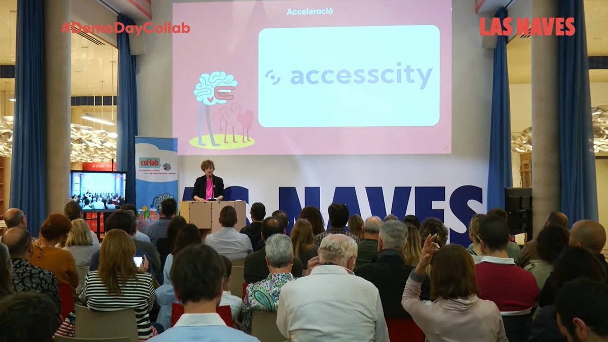 LasNavesCOLLAB's tweet photo. DIRECTO | #Accesscity incorpora la #innovación en el análisis y diagnóstico de la #accesibilidad del entorno urbano. #DemoDay #Collab #Aceleración
#MissionsValència @LasNavesINN https://t.co/m7AFosGWFu
